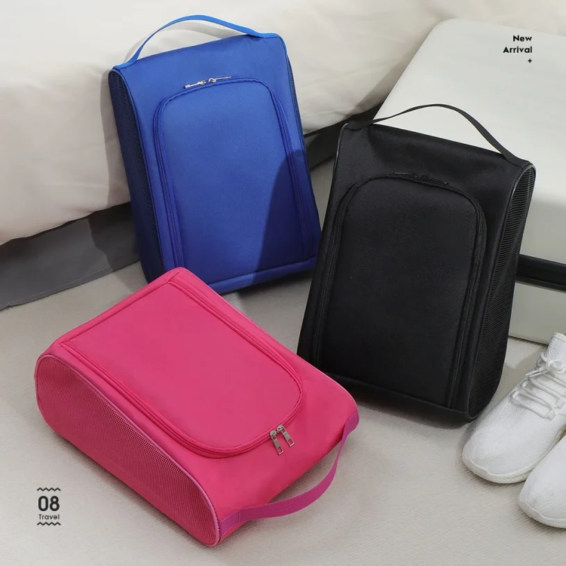 Bolsa Leve e Respirável para Sapatos de Golfe e Esportes, Bolsa Portátil de Tecido Oxford para Transporte de Calçados, Bolsa de Mão à Prova de Poeira para Armazenamento em Viagens