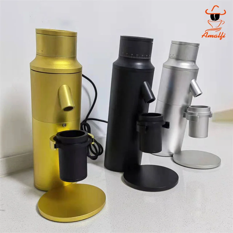 Dia 64 Titanium Burr Digital 7 Speeds Single Dosing Electric Coffee Espresso Grinder With Powder Blower