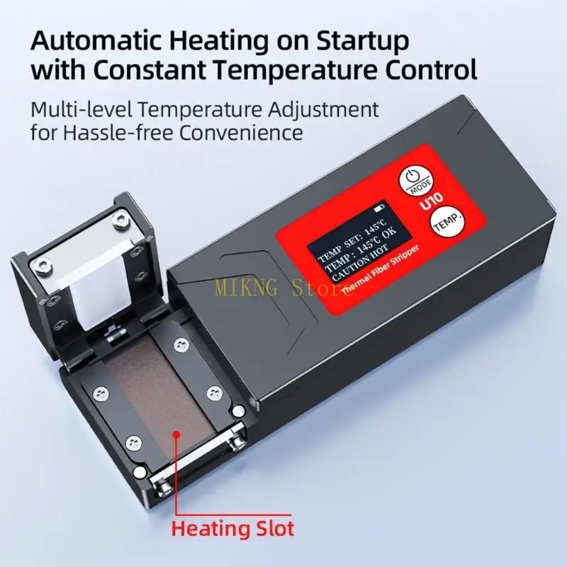 Rechargeable Opticals Fiber Heat Stripper with LED Screen, Thermals Stripping Tool for Ribbon Fiber, Bare Fiber and FTTH Work