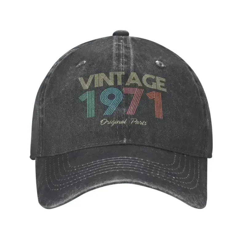 Fashion Unisex Cotton Vintage 1971 Original Parts Baseball Cap Adult Adjustable Dad Hat Men Women Outdoor