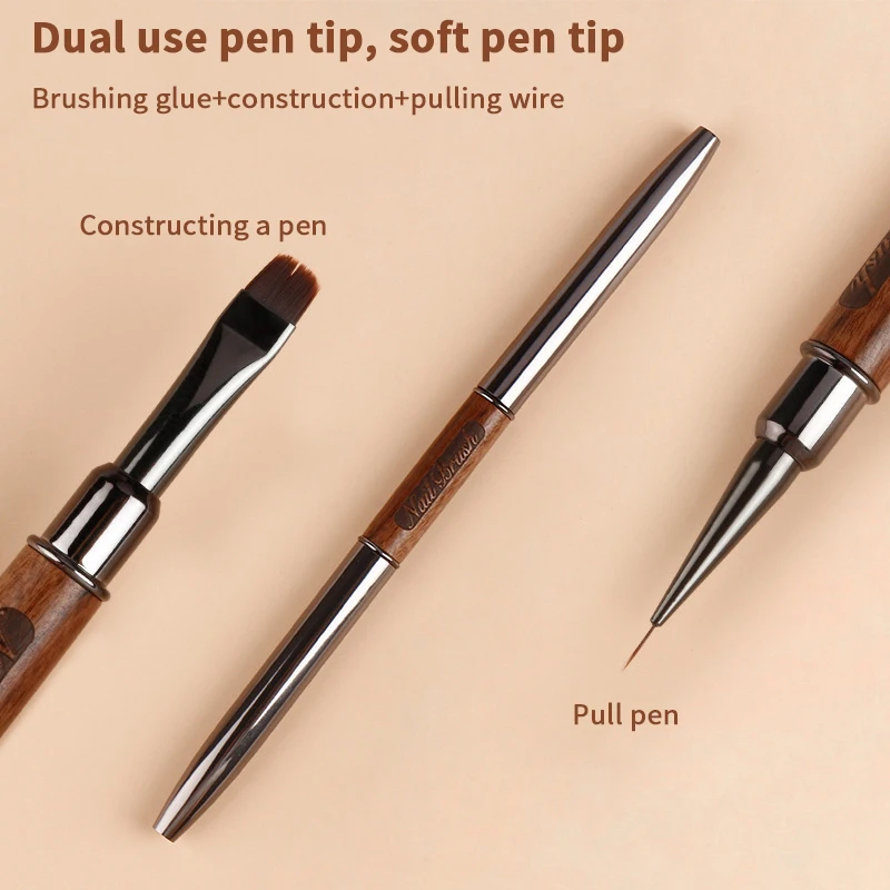 1pcs/set Wood Handle Art Liner DIY Painting Brush Drawing Lines Stripe Flower Painting Pen Nail Liner Brush Set With 5size