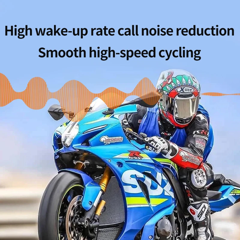 Intercom Motorcycle Helmet Bluetooth-compatible Headsets  Communication Moto FM Radio Biker Interphone