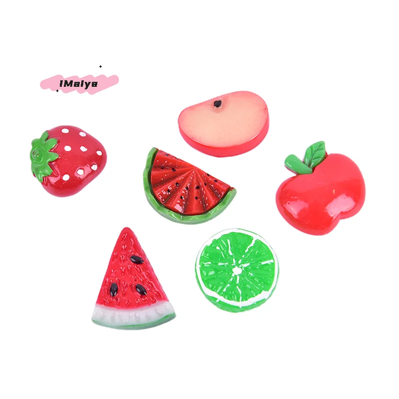 M-10Pcs Cartoon Fruit Fridge Magnets Set Cute Strawberry Watermelon Designs Kids DIY Toy Magnetic Decor for Refrigerator