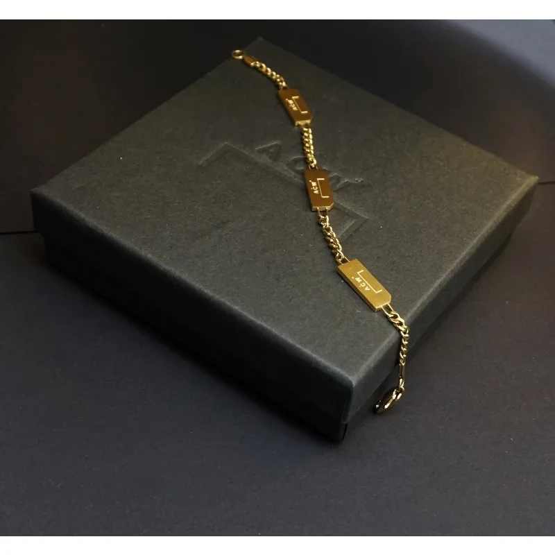 

High Street Acw хип-хоп браслеты с гравировкой букв для мужчин и женщин универсальный золотой браслет высшего качества