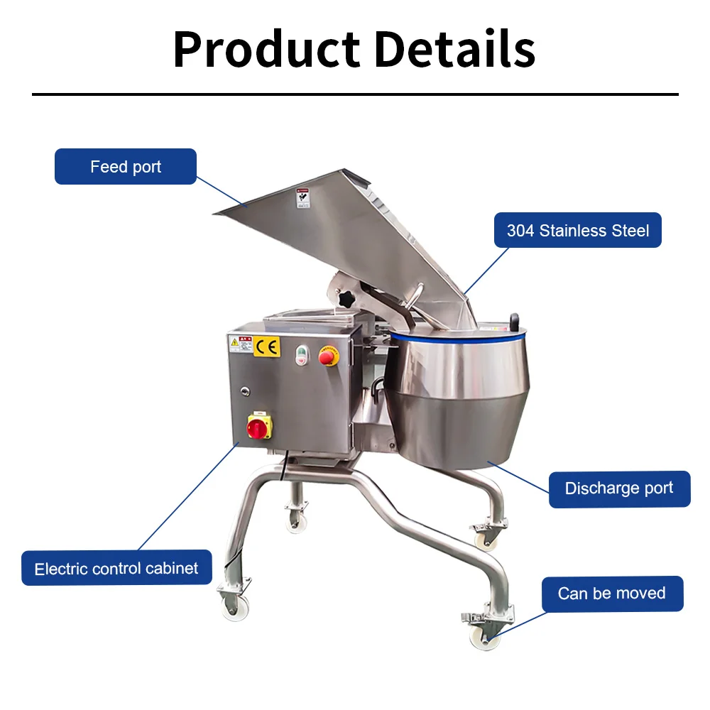 Commercial Stainless Steel Multifunctional Fruit and Vegetable Shredder with Tilted Upper Hopper Motor Engine Core Components