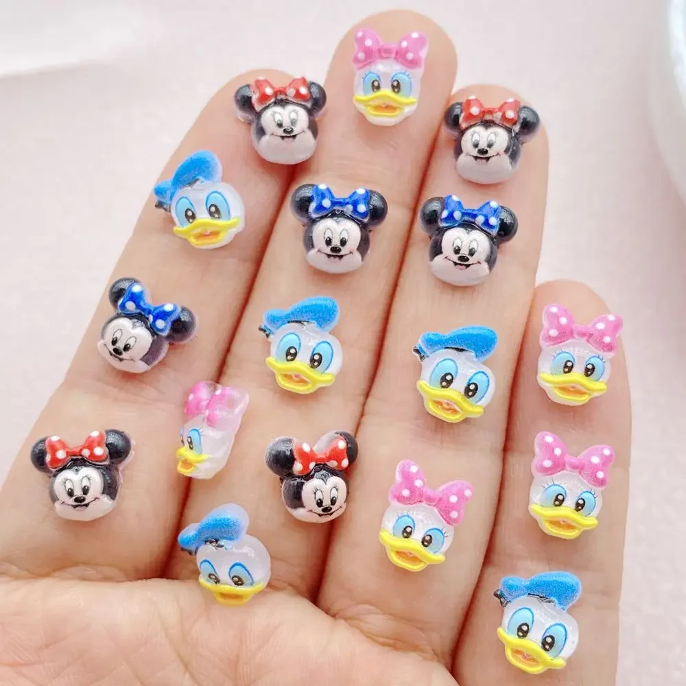 

50 Pcs New Cute Resin Mickey, Minnie, Bee Bear Flat Back Ornament Jewelry Making Manicure Hairwear Accessorie