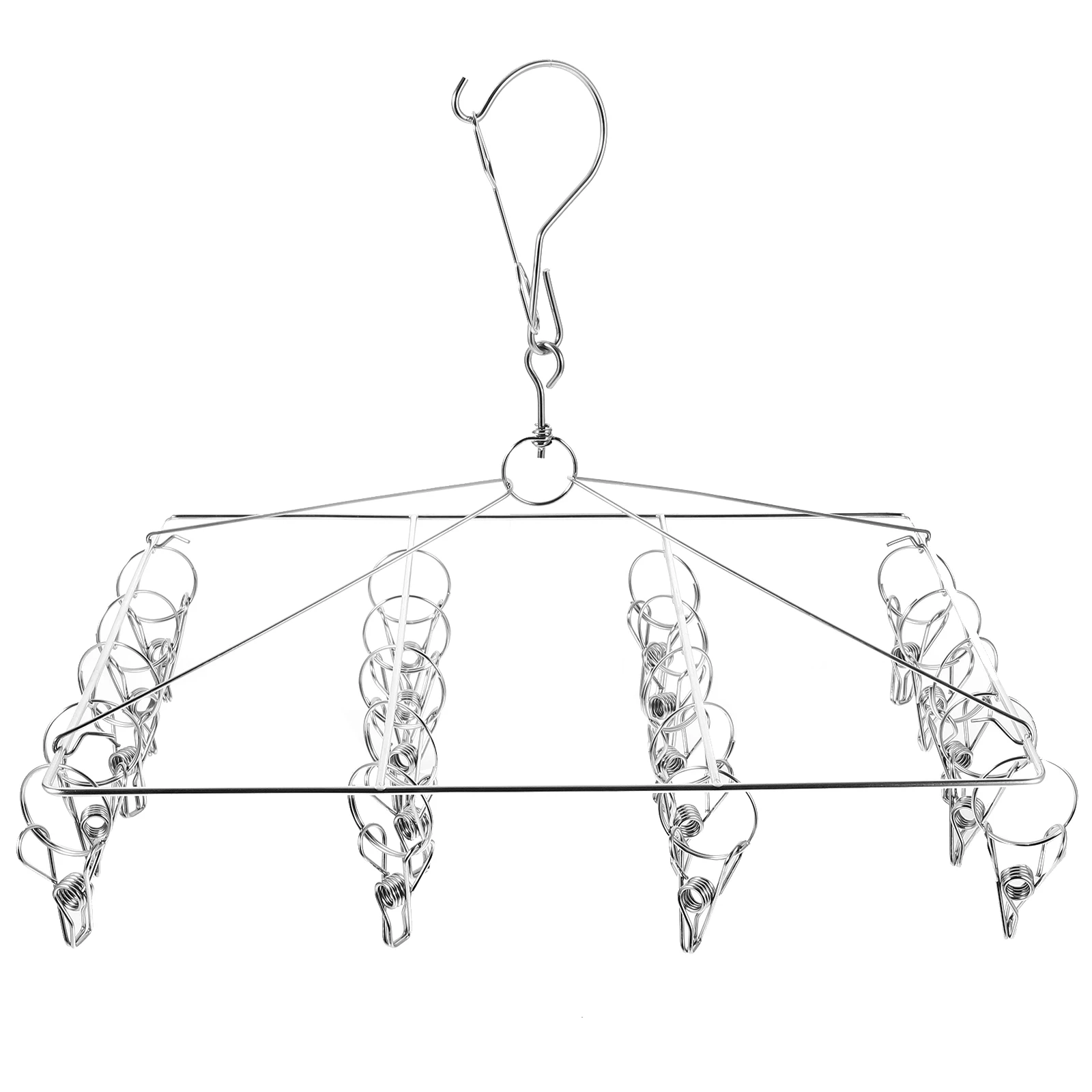 

40 Clips Stainless Steel Sock Lingerie Hangers Drying Rack for Laundry Baby Clothes Balcony Bedroom Closet Multi-functional