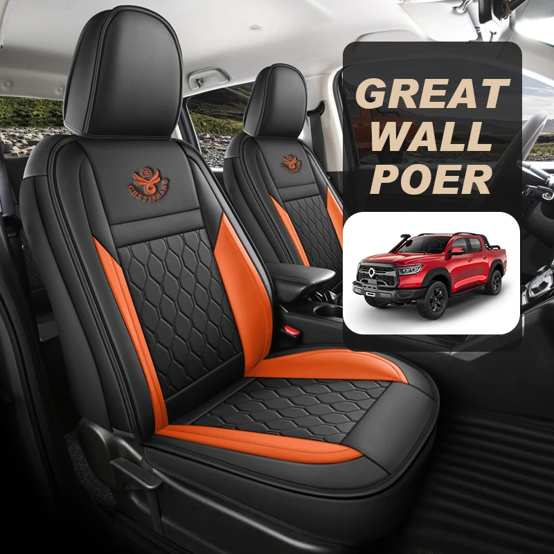 

Motoptes Car Seat Cover Leather Specific Customize for Great Wall Poer Full Covered with Front and Rear Full Set