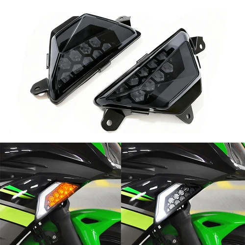 Luz indicadora intermitente para motocicleta Kawasaki ZX-6 ZX-6R Ninja 300 400 650 1000 nuevas luces de giro delanteras lámpara de giro