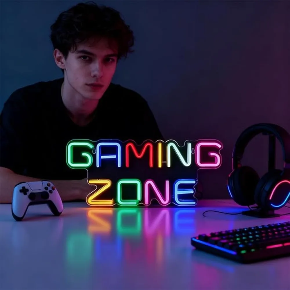 Other Game Zone Neon Sign LED Neon Light Gaming Room Decor Wall Art Light USB Powered Acrylic