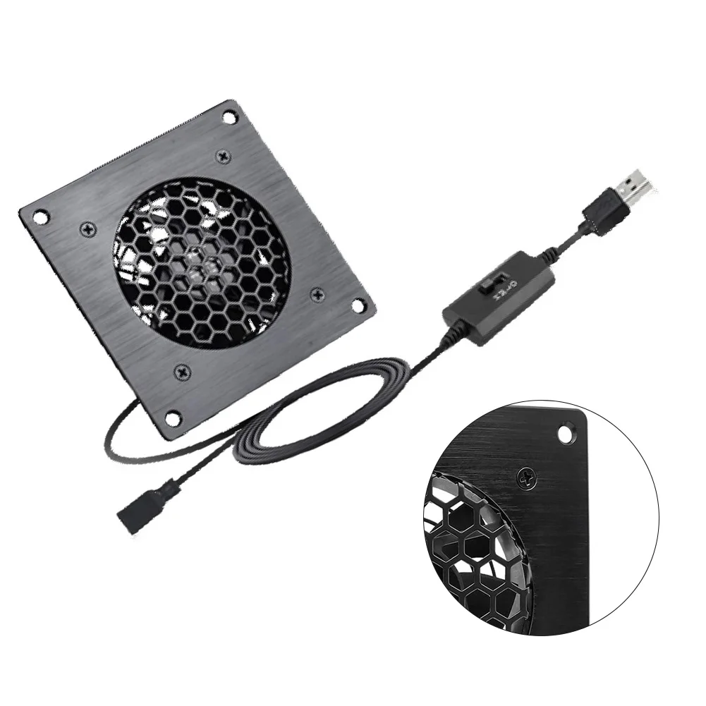 1pc 80mm USB Fan With Temperature Control Multiple Speeds For Router Cabinet Cooling Power Tools Airflow Control Fan Tools