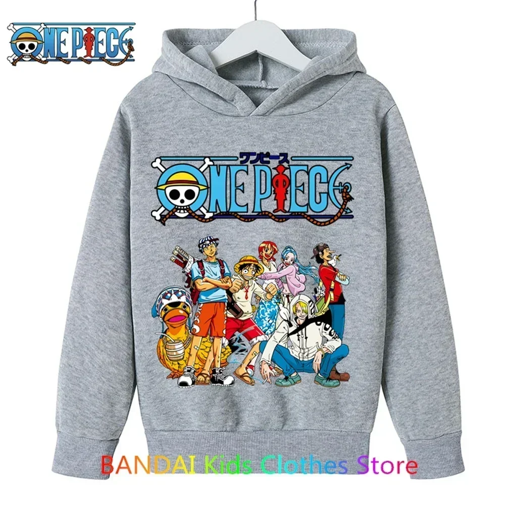 Anime One Piece Hoodie for Kids Clothes Boys Fashion Luffy Pullover Sport Sweatshirt Coat Girls Clothing Sudaderas