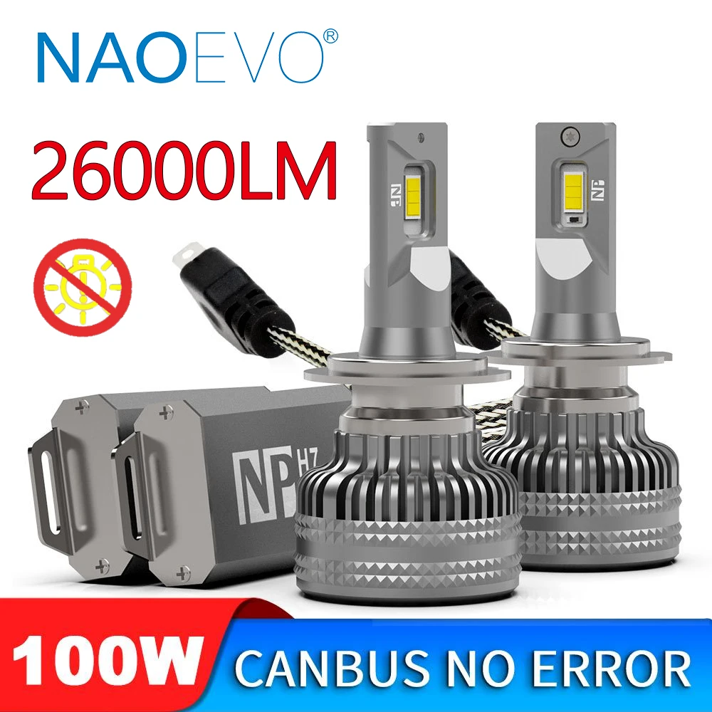 

100 лм H7 H4 H11LED передняя фара 9005 Вт Высокая мощность Canbus H1 H8 HB4 HB3 9006 6000 турболампа K белый Чип CSP Автомобильная противотуманная фара