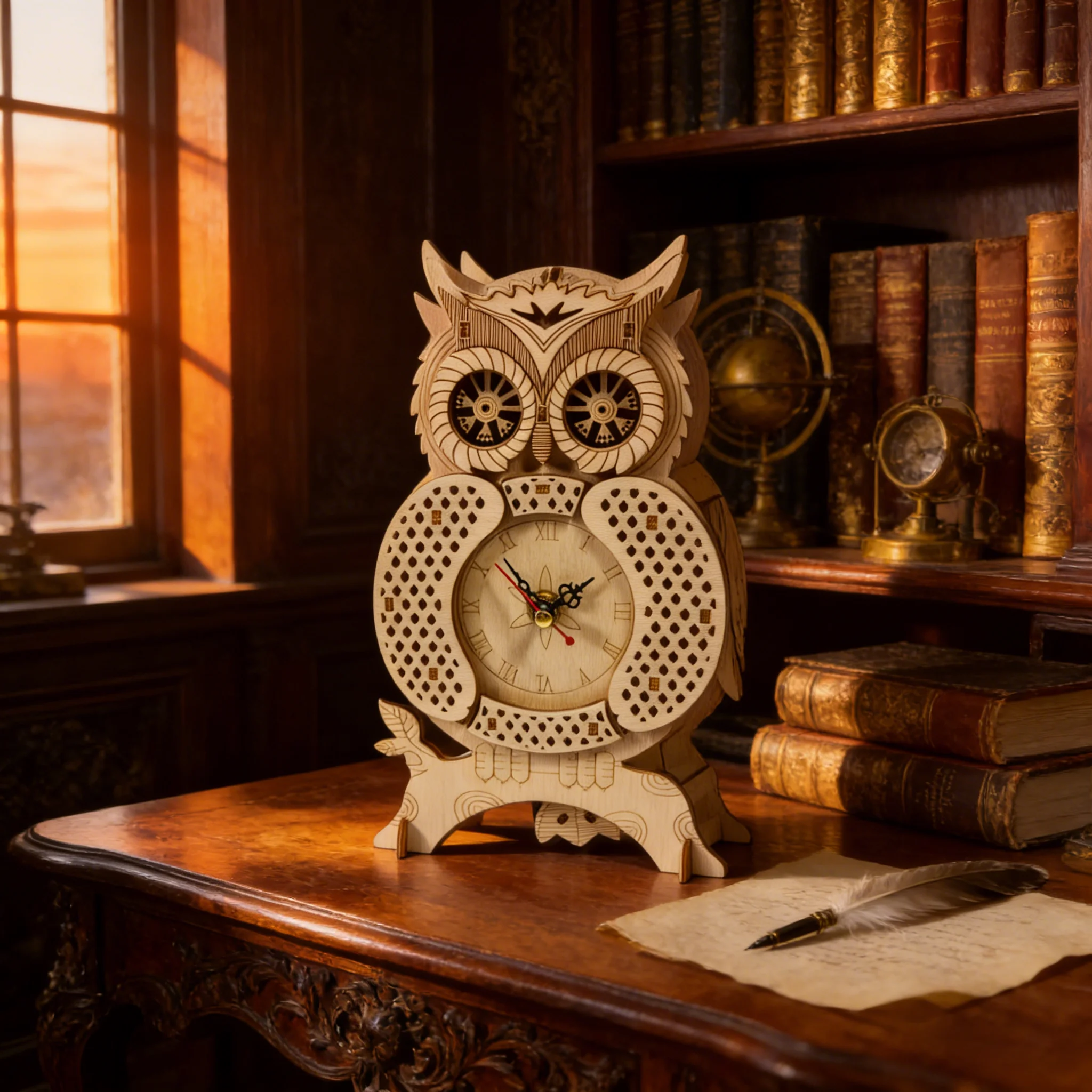 

3D деревянная головоломка-часы с совой, деревянная модель своими руками, идеально подходит для подарка на день рождения, Хэллоуин, Пасху, Рождество или Новый год