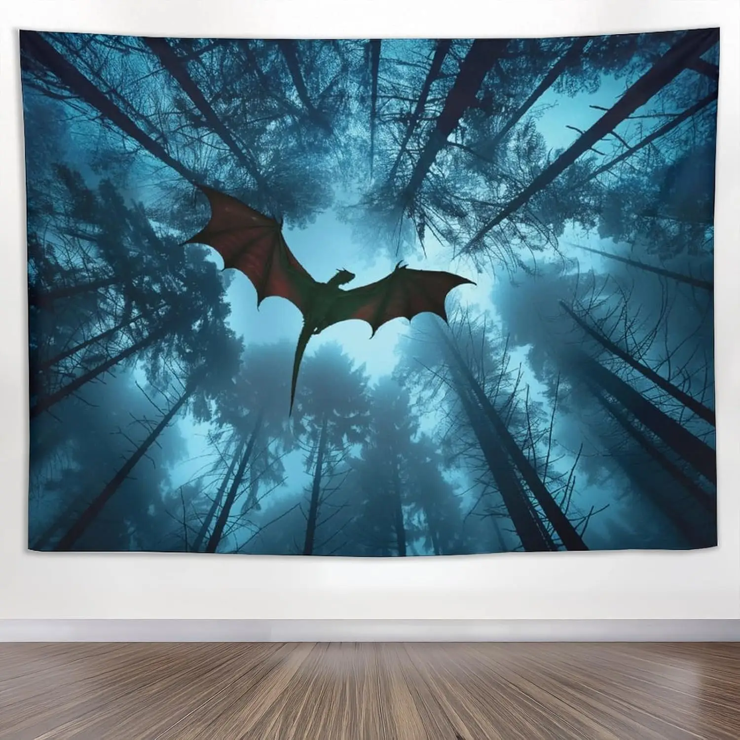 ANMOGID Dragon Ceiling Tapestries Bedroom, Tree Fabric Hangings For Living Room Dorm Party Home Office Nature Tapestry Forest
