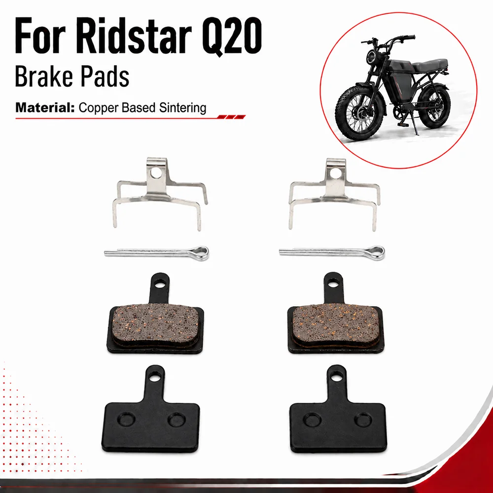Plaquettes de frein avant et arrière en cuivre graphite pour moto électrique Ridstar Q20, remplacement de freins à disque pour vélos électriques