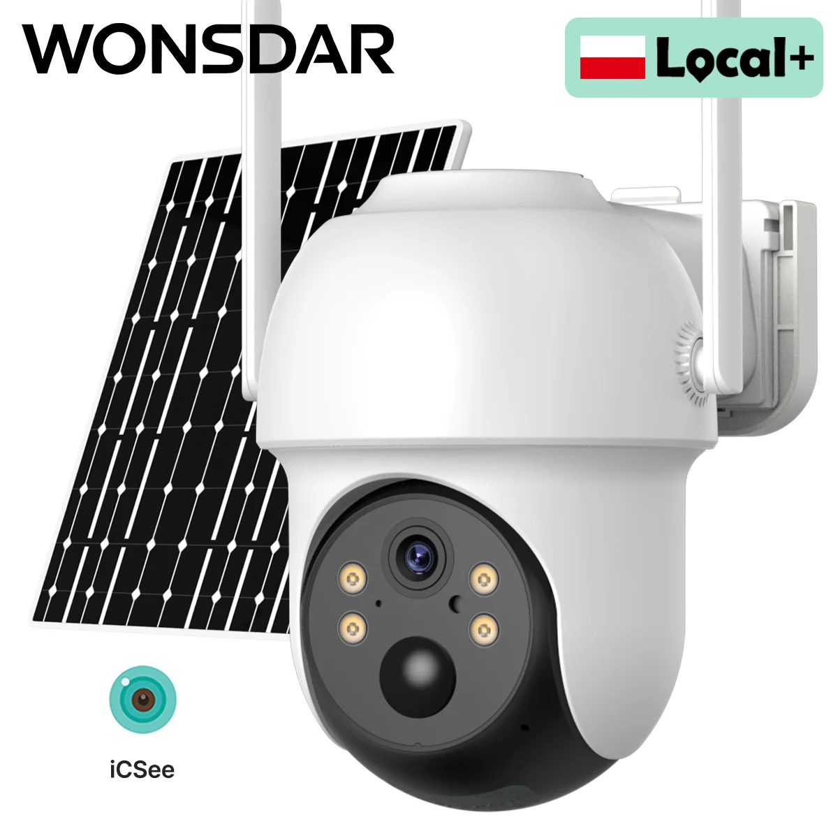 WONSDAR WLAN-Akku-PTZ-Kamera für den Außenbereich, kabellose Solar-IP-HD-Videoüberwachungskamera, Erkennung von Menschen, Echtzeit-Alarm, ICSee