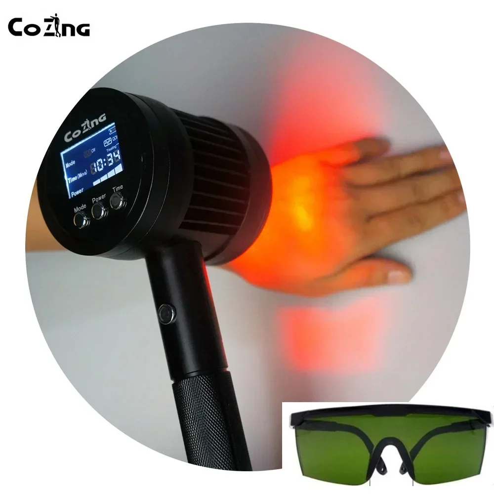 Body Pain Relief Arthritis Heel Spurs Waist Back Pain Red Light Treatment 808nm*6 LLLT High Power Cold Laser Therapy Device