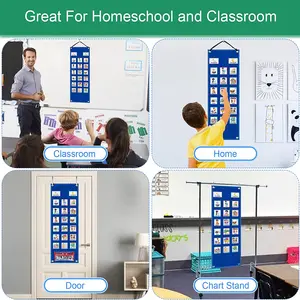 برمجة جهاز التوجيه المرئي للأطفال ، الرسم البياني اليومي مع 70 بطاقة ، جيب التقويم ، تعلم التوحد ، أداة سلوكية ، ألعاب مدرسية أفضل 6 مبيعات هدية الذكرى السنوية ال 70 - رقم 5