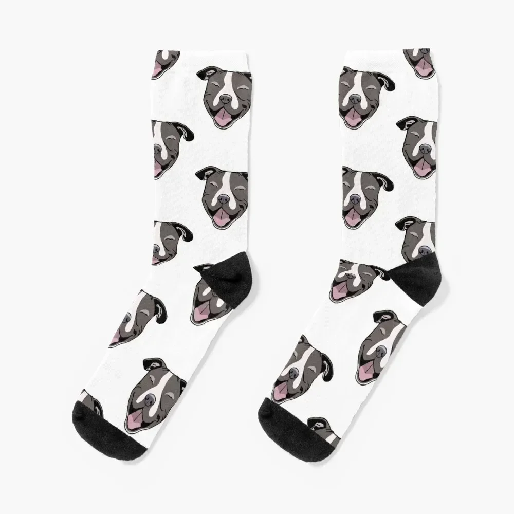 

Happy Pitbull Socks new year anime winter warm winter Men Socks Women's