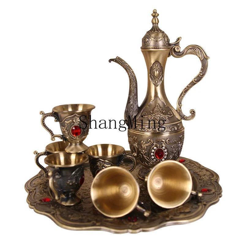 

DSA wine set metal luxury small rose wine set holiday ornaments wine set wholesale