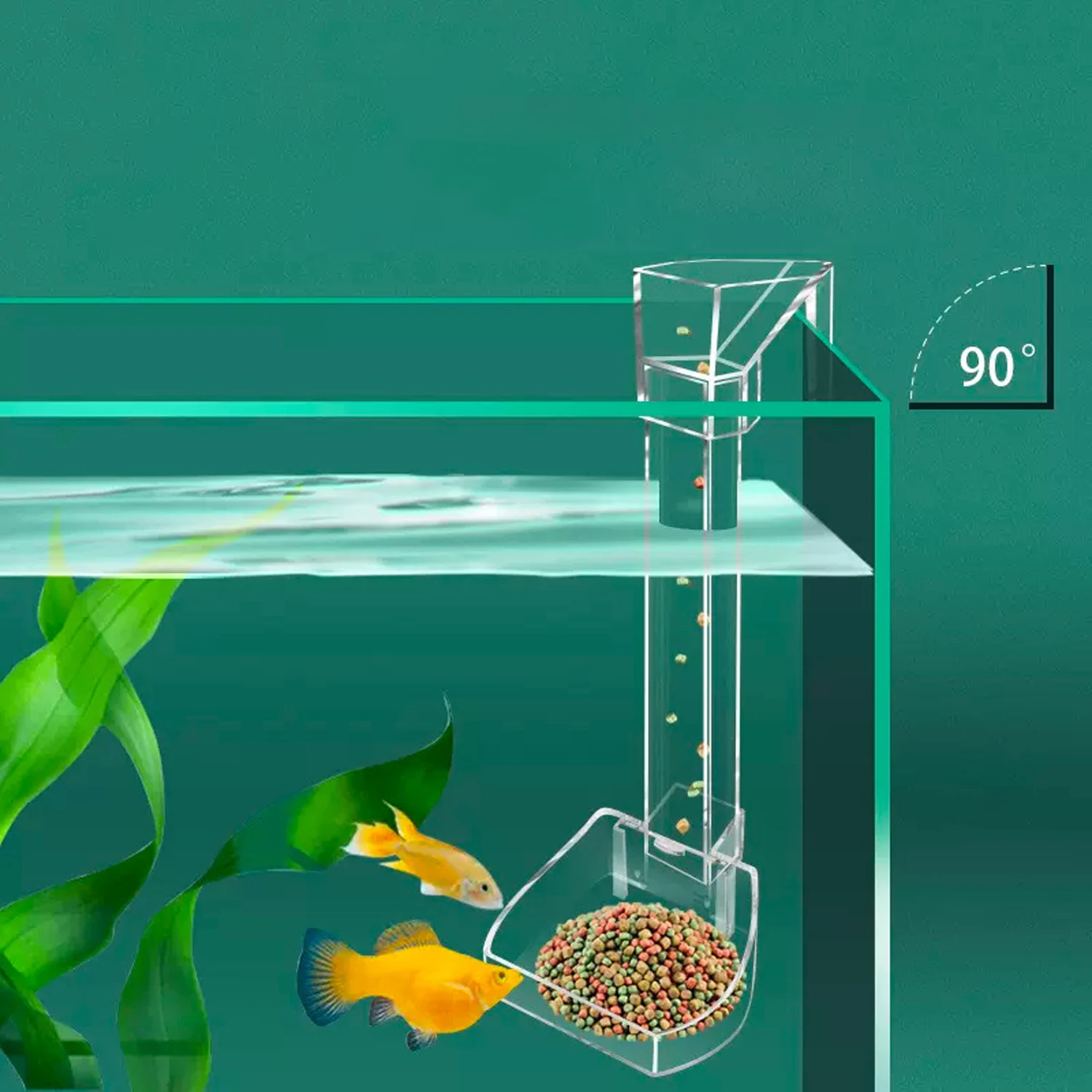 Aquarium Acrylic Feeding tube Anti-stuck fish design Transparent fish feeder Suitable For a variety of fish tanks