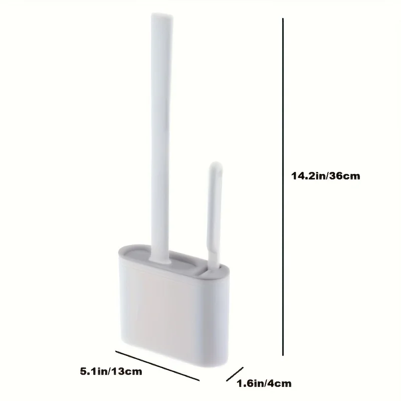 Wall Mount Toilet Brush Set, Modern Flat Head Bathroom Cleaning Brush, Durable & Easy Hang Storage Organizer view 3
