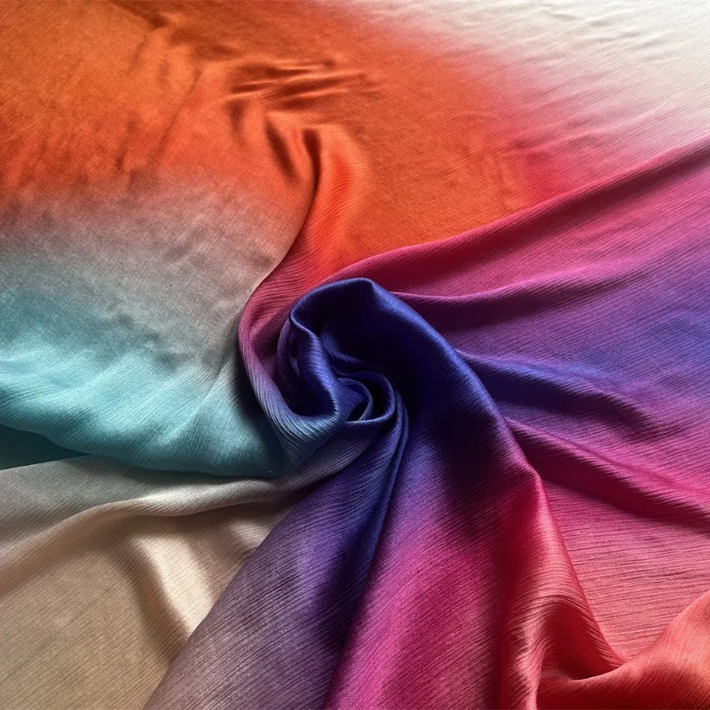 

1,28 метра 100% шелковая шелковая ткань 12 мама, мятая шелковая ткань с разноцветными волнами и принтом, ширина 133 см, 52 дюйма, по дворам, JN275