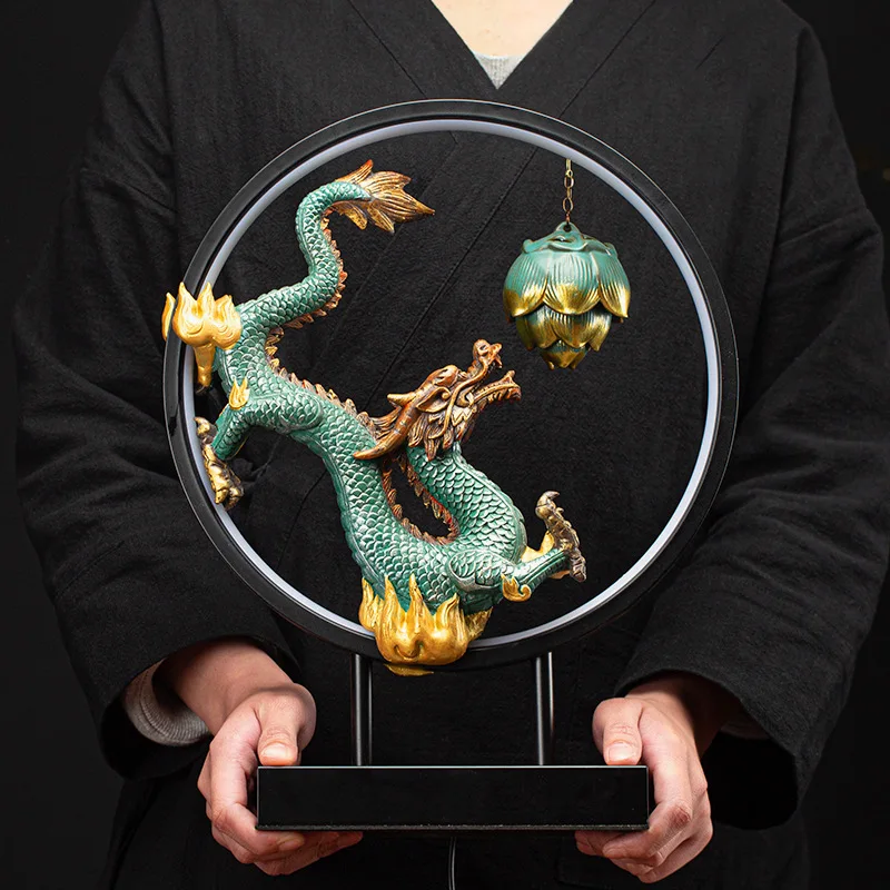 Lamp Ring Dragon Incense Burners Decoration Lucky Zodiac Dragon Decoration Home Living Room Incense Office Burner Opening Gift