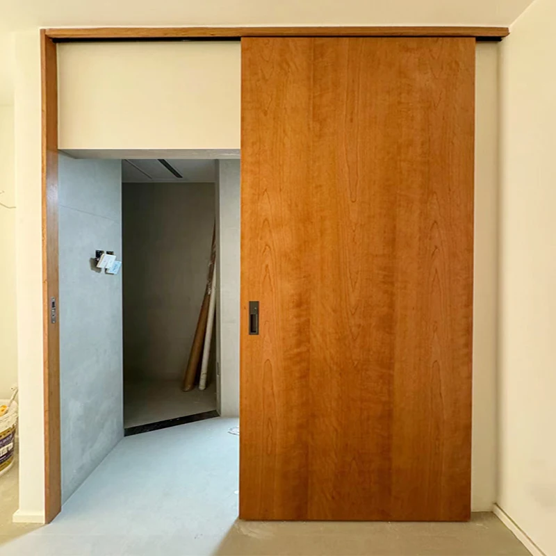 Smart Electric Voice Control Magnetic Levitation Automatic Top Hanging Sliding Door For Bedroom Single Opening Hardware Kit