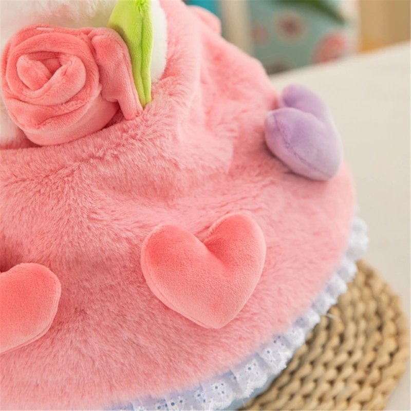 Joli bouquet lapin en peluche, animal en peluche pour l'anniversaire Saint-Valentin