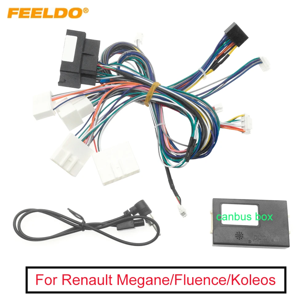 

FEELDO Car Audio 16pin Wiring Harness Wire cable For Renault Megane/Fluence/Koleos Stereo Installation Wire Adapter