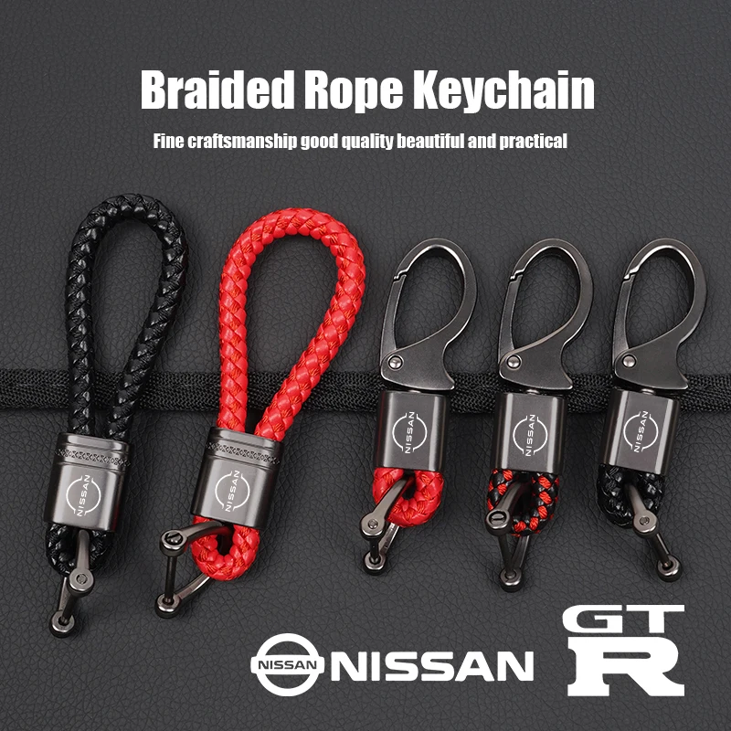 Luxury Metal Leather Logo Keyring Car Keychain For Nissan Qashqai Juke Pulsar Sentra Altima Patrol Micra Rogue Almera Versa Pat
