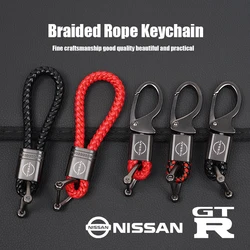 Luxury Metal Leather Logo Keyring Car Keychain For Nissan Qashqai Juke Pulsar Sentra Altima Patrol Micra Rogue Almera Versa Pat