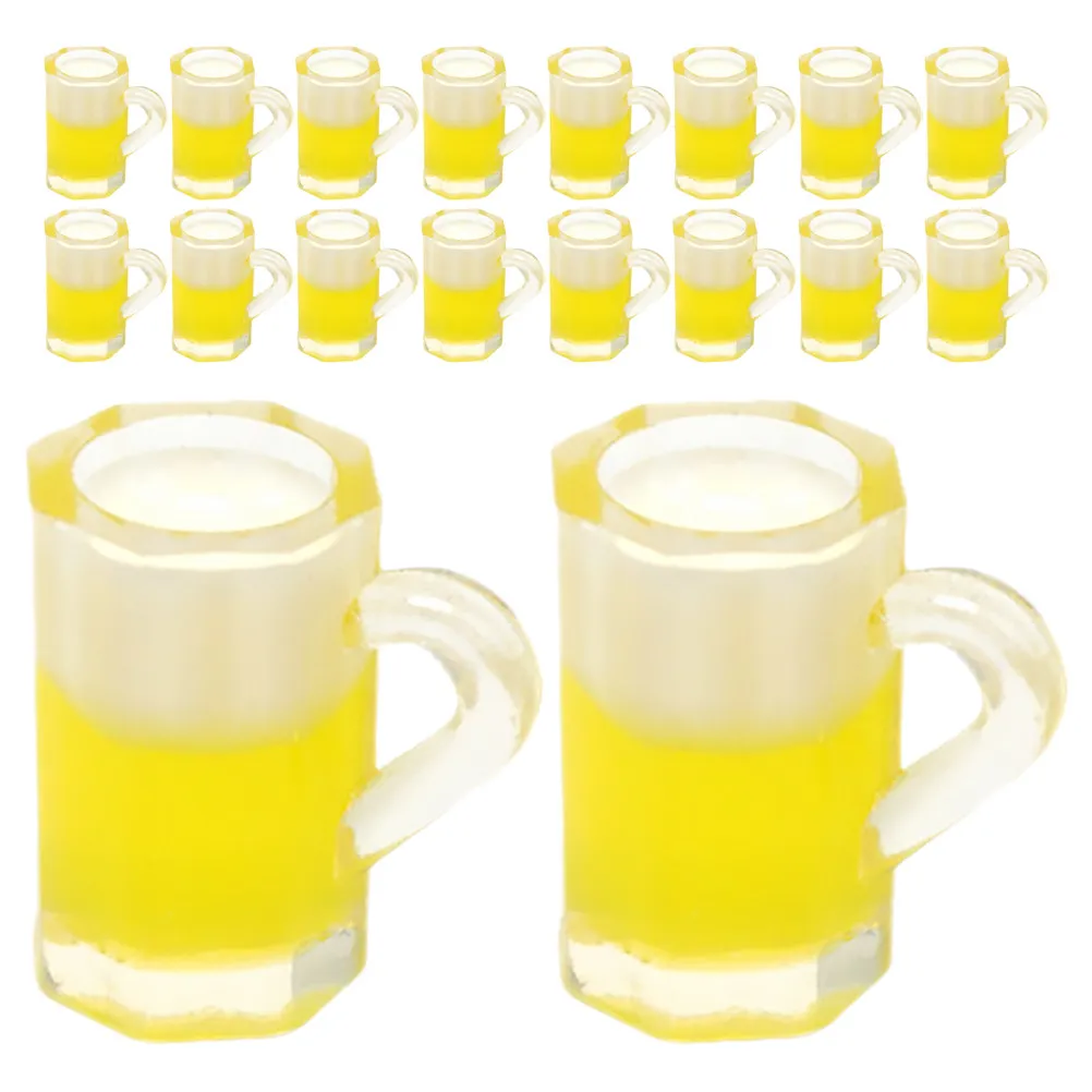 

30Pcs Mini Beer Mugs Resin Tiny Cups for Dollhouse Decoration Home Decor Miniature Landscaping Scene Props Beer Cup