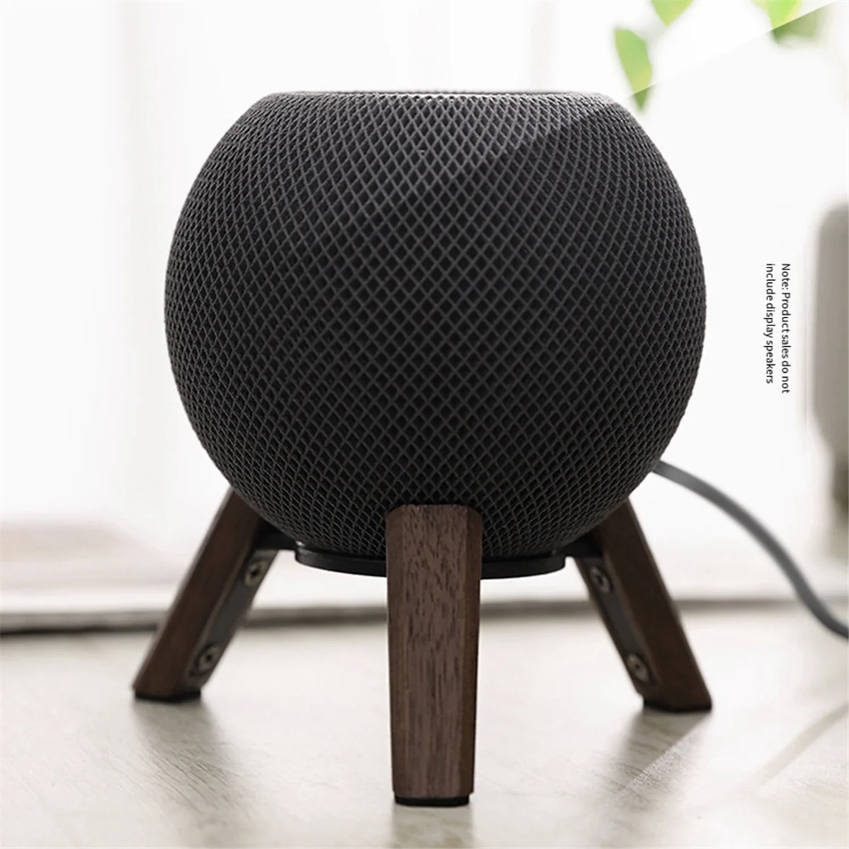 Real Wood Stand for Homepod Mini Wooden Holder Tripod with Metal Frame Home Pod Mini Speaker Well