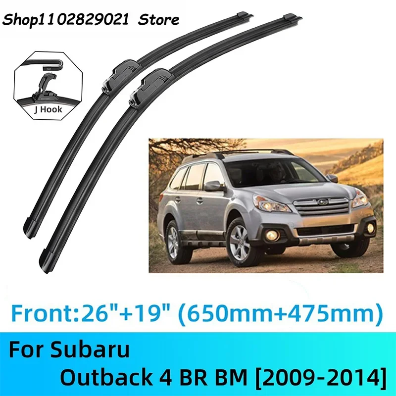 

For Subaru Outback 4 BR BM Front Rear Wiper Blades Brushes Cutter Accessories J U Hook 2009-2014 2009 2010 2011 2012 2013 2014