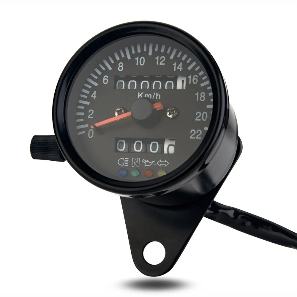 Dual Display LED Backlight Speedometer Gauge Black Shockproof Dual Odometer Gauge Digital Display Speedometer Custom Bikes