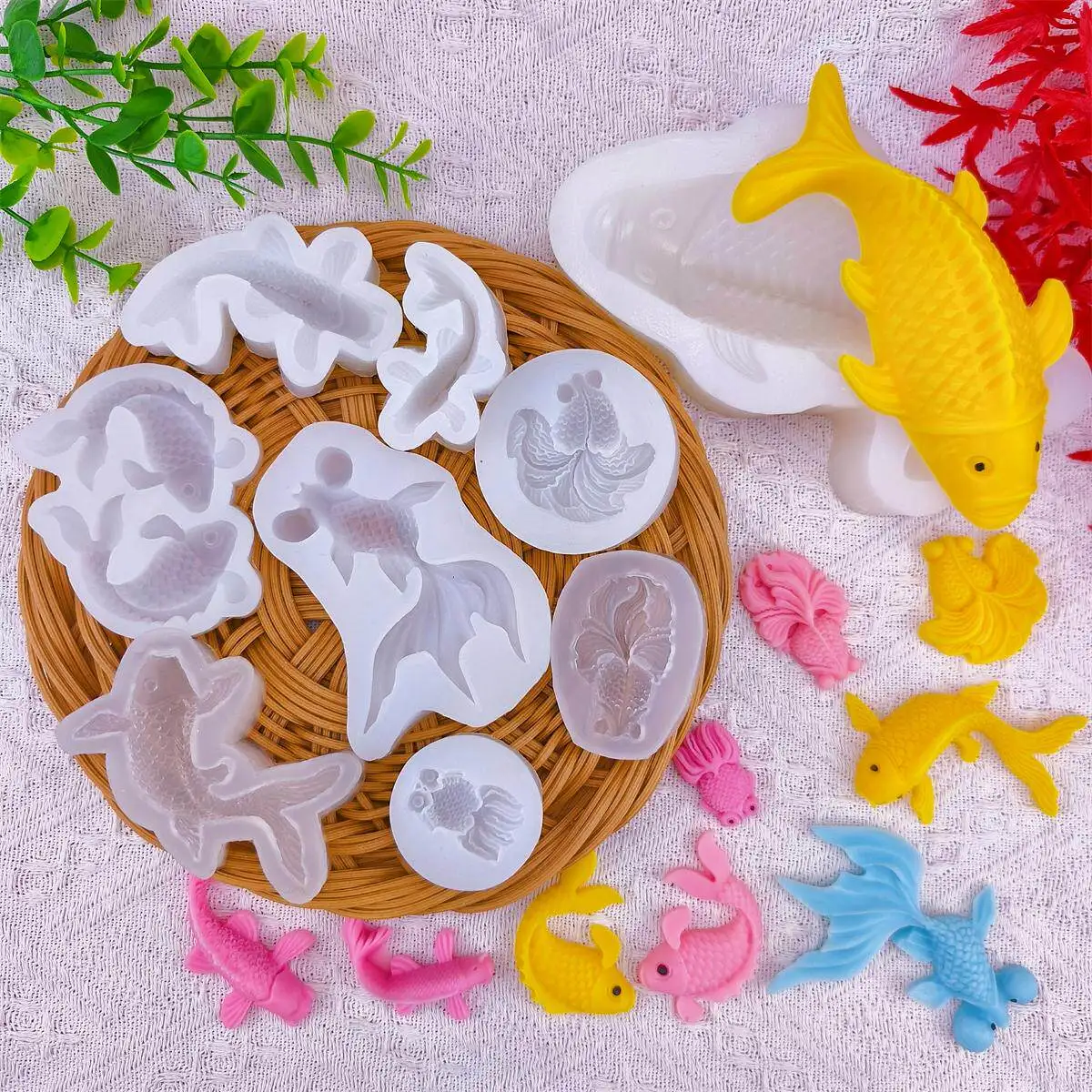 2026 Koi Fish Silicone Resin Molds Animal Epoxy Resin Casting Molds for Keychain Pendant Jewelry Making