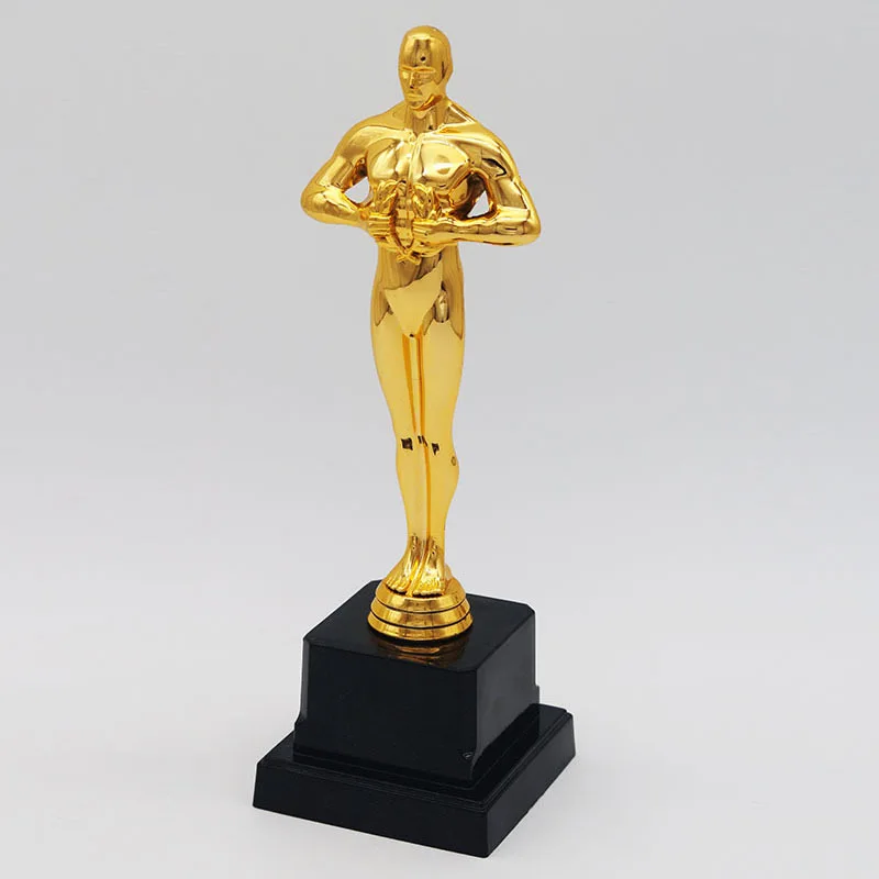 26cm Personalis Oscar Trophy Awards Gold-Plated Plastic Little Golden Man Cup Statue Party Gifts Exquisite Small Craft Souvenirs