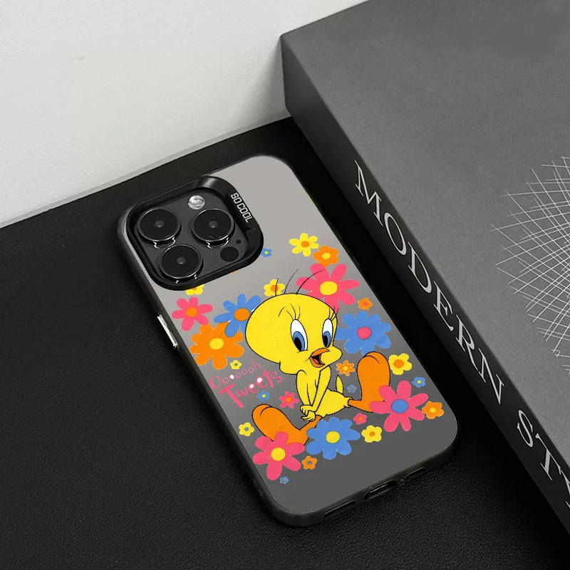 1 قطعة لطيف Tweetys الطيور الكرتون جراب هاتف جراب هاتف IMD اللون الفضة قذيفة آيفون 16 15 14 13 12 11 برو ماكس زائد #5