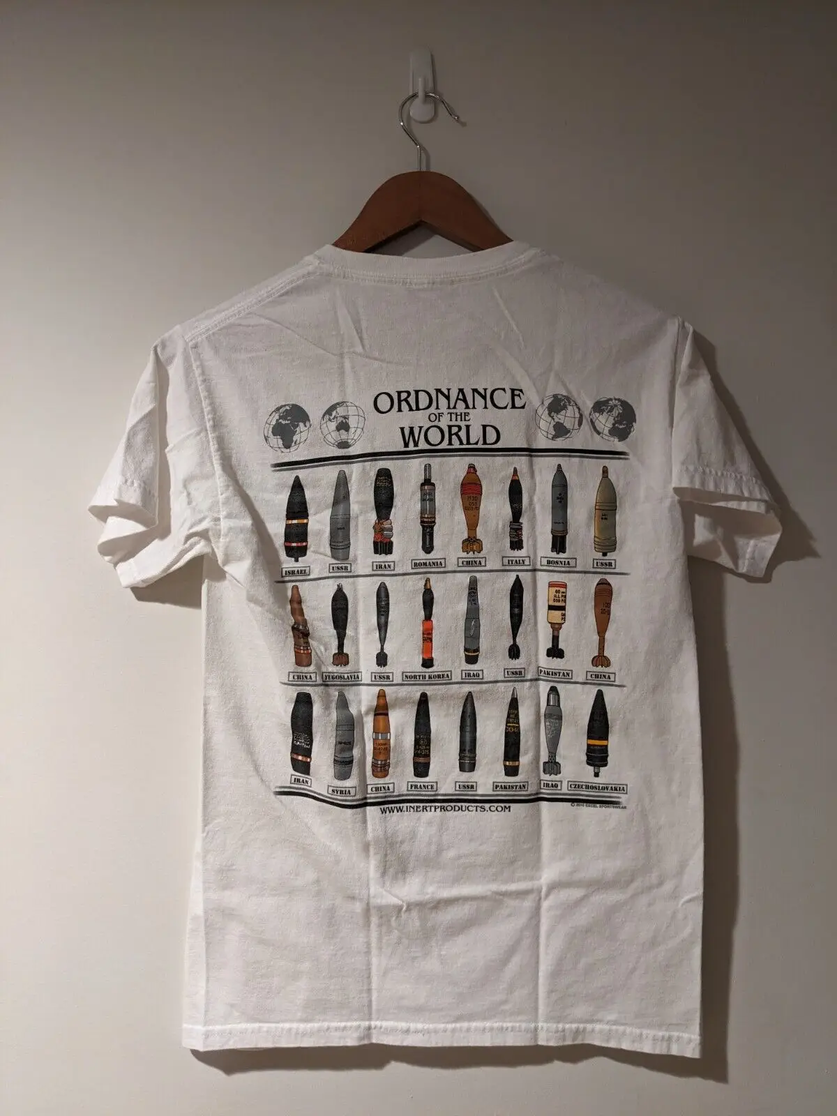 Vintage 2010 Ordinance of the World Explosive Nuke White Small T-Shirt