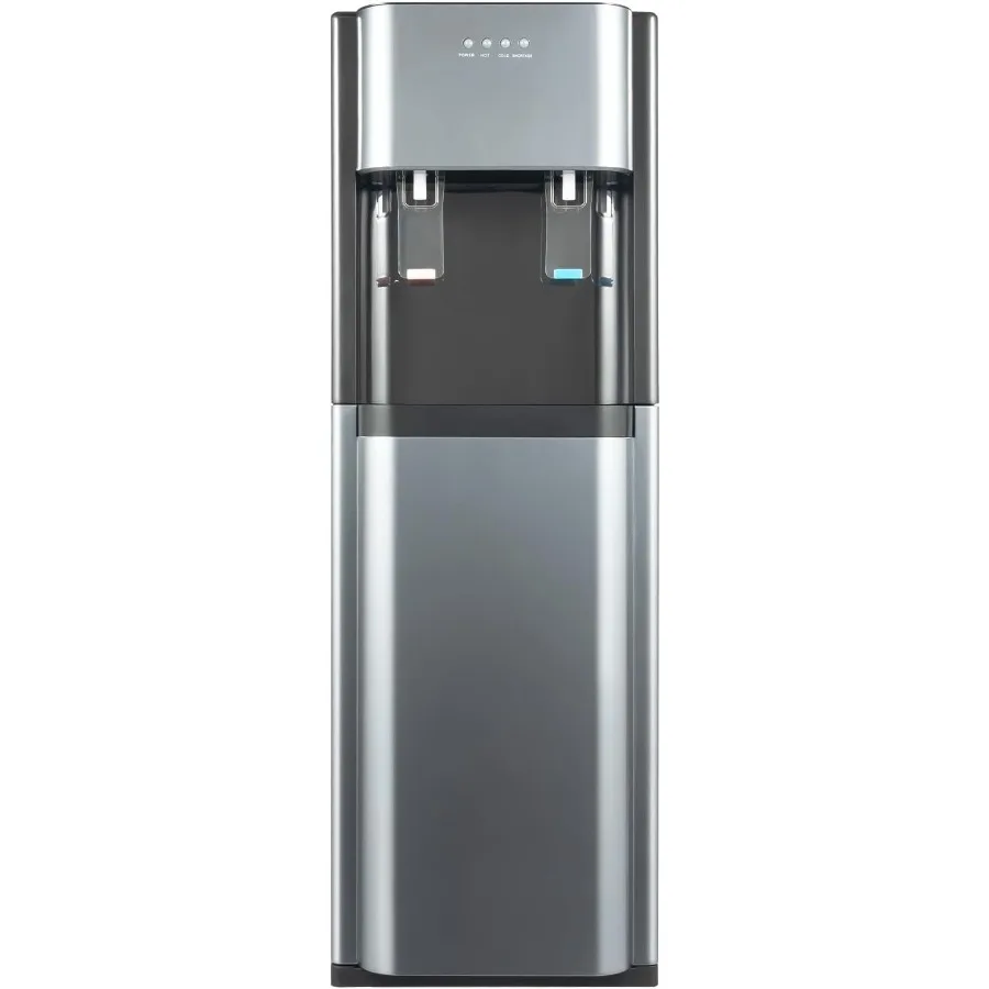 

Bottom Loading Stainless Steel 5 Gallon Water Cooler Dispenser with Hot and Cold Water Functionality LED Light Display Ideal fo