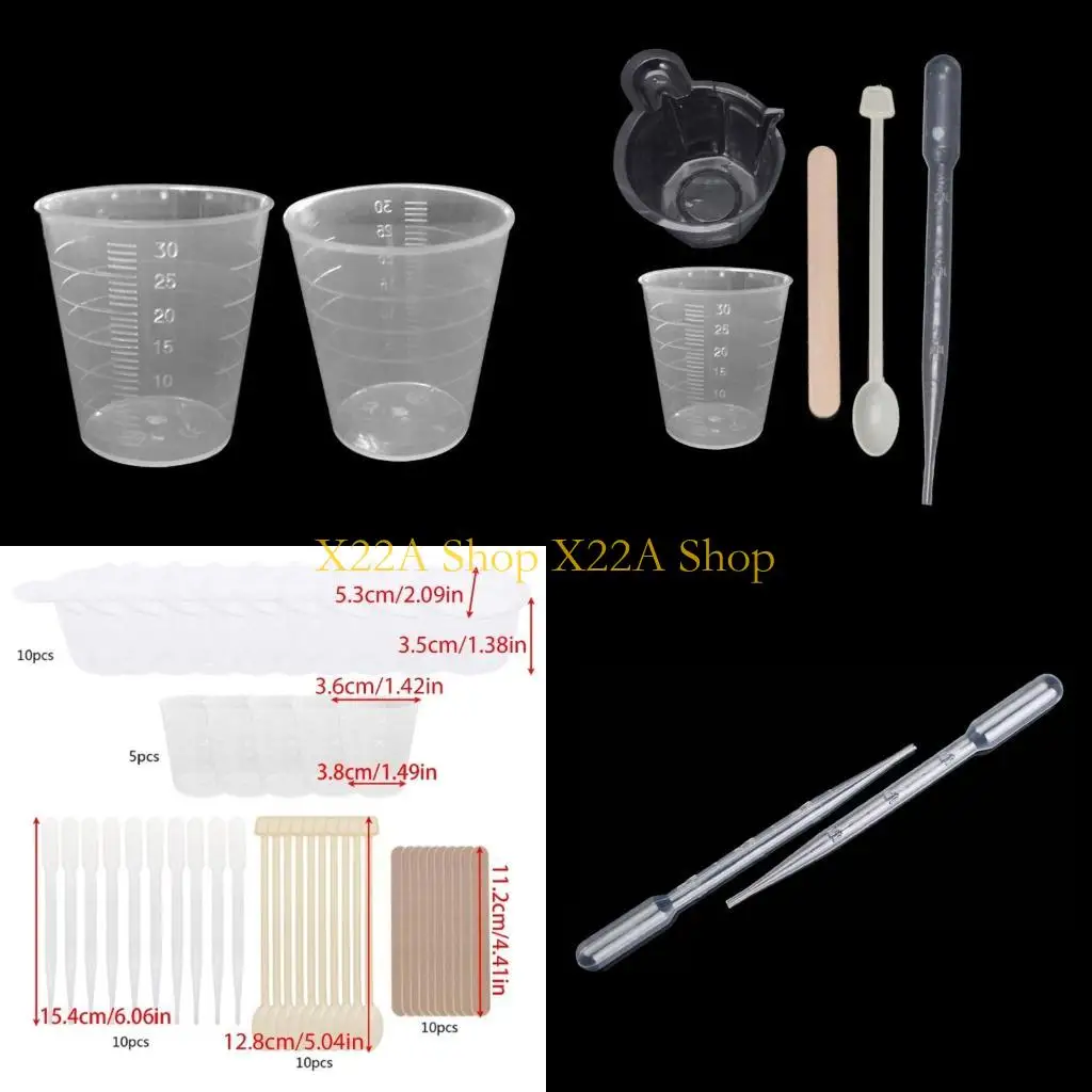 

Unique Silicone Measuring Cups Set for Epoxy Resin Measure Cup Stir Spoons
