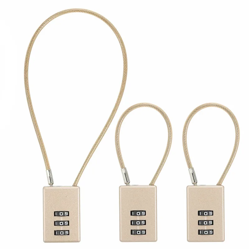 Combination Lock with Long Wire Rope,zinc alloy Cheap padlocks for bag,gym club,locker