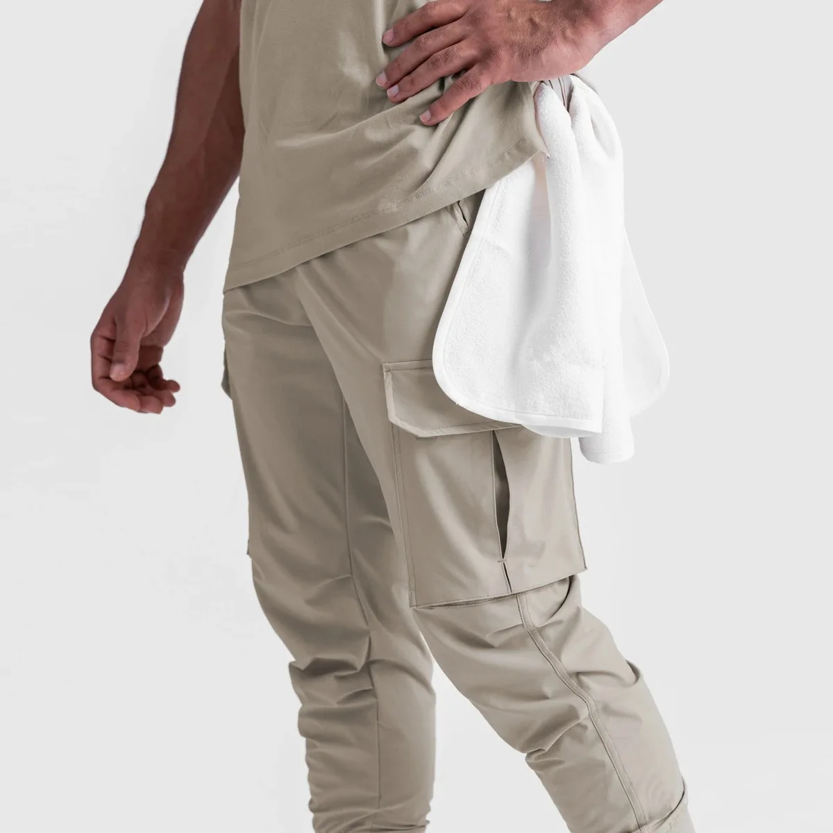 2024 New Men's Cargo Pants Summer Thin Loose Quick-Drying Elastic Leggings Running Training Sweatpants Casual Trend Trousers