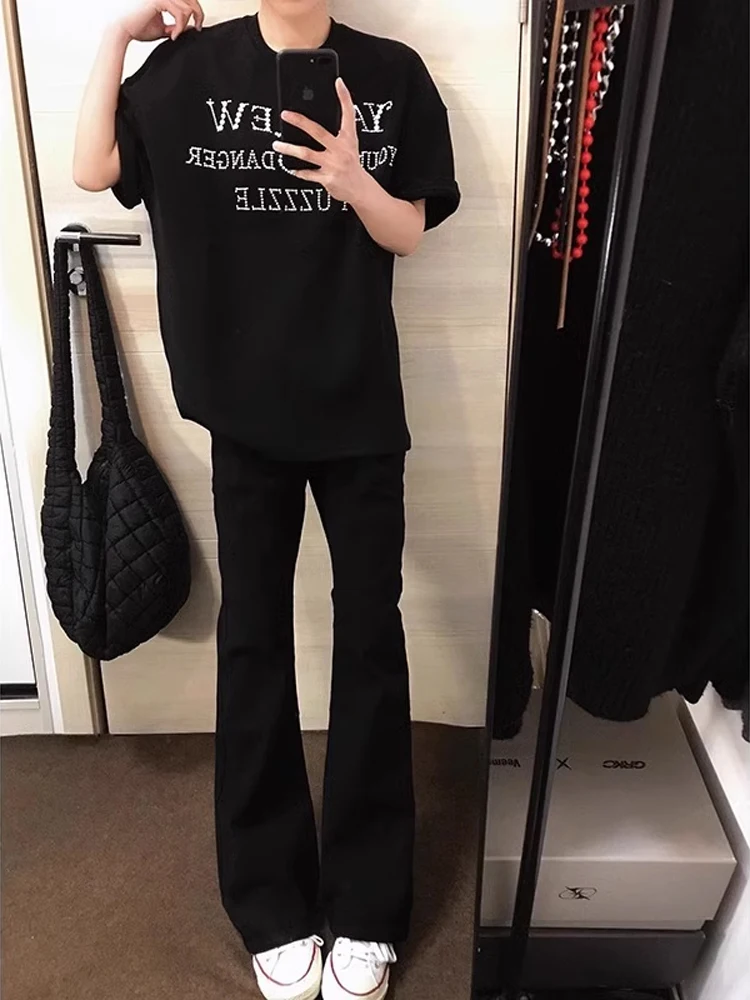 

Cleanfit Slim Fit Bell Bot Джинсы Мужские летние тонкие американские брюки High Street Vibe Прямые брюки Износостойкие прямые трубки