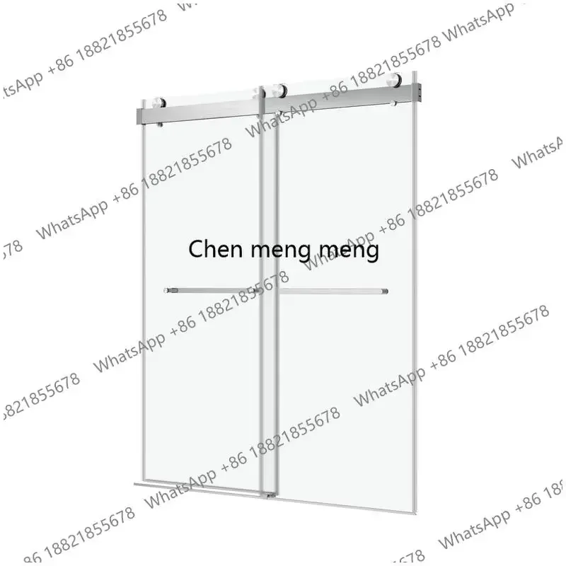 X173 56-60 in. W x 76 in. H Double Sliding Frameless Soft-Close Shower Door, 3/8 in. (10mm) Thick Tempered Glass, Easy-Clean