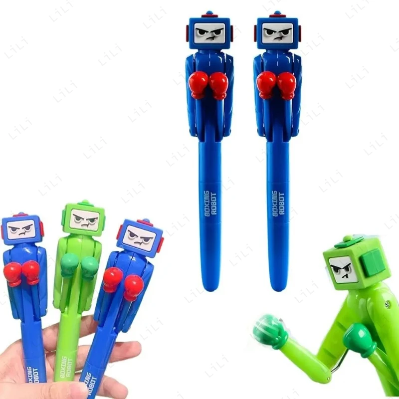 신형 로봇 울 실 소형 복싱 펜 인터랙티브 스트레스 해소 펜 고급스러운 외관의 만화 재미있는 펜 재미있는 선물