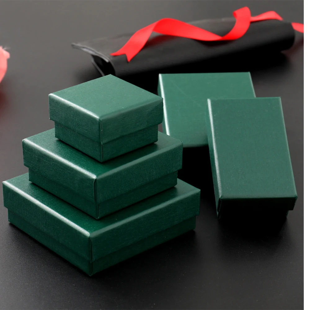 

24pcs Cardboard Package Case 7x9x1.5cm Green Jewelry Boxes Storage Display Box For Necklaces Bracelets Earrings Paper Gift Box